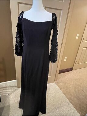 formal black long sleeve midi dress Black Long Sleeve Mariella Maxi Dress Pomander Place Black / XL main image 0